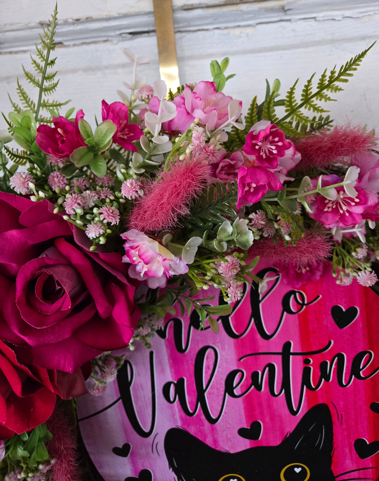 Black Cat Valentine's Day Wreath