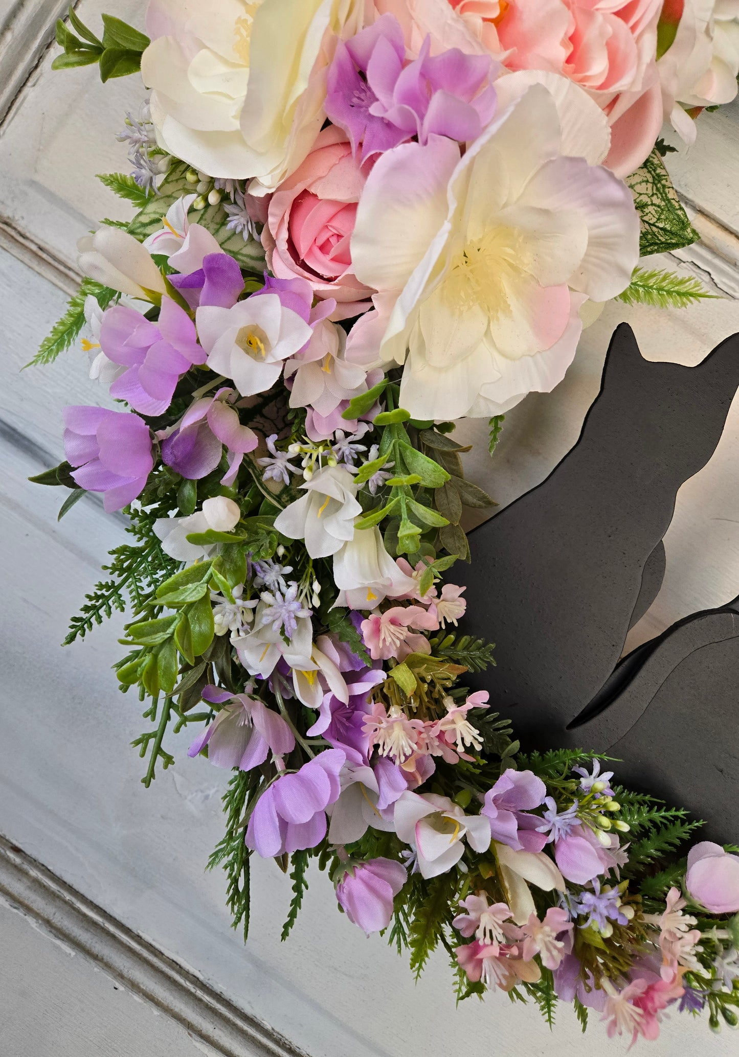 Spring Easter Moon Cat Wreath