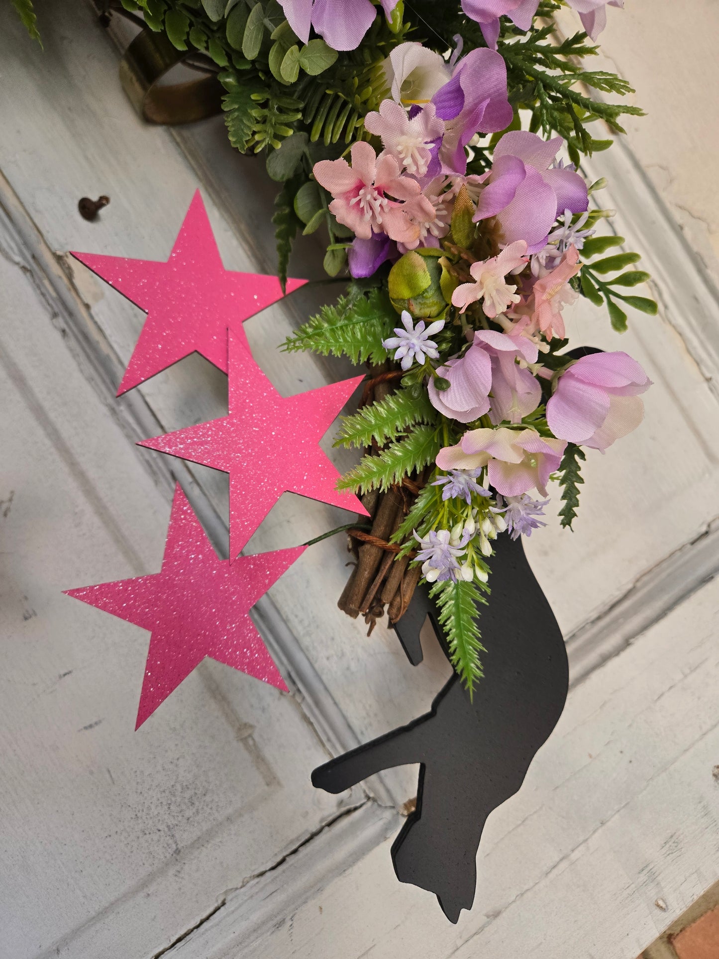 Spring Easter Moon Cat Wreath