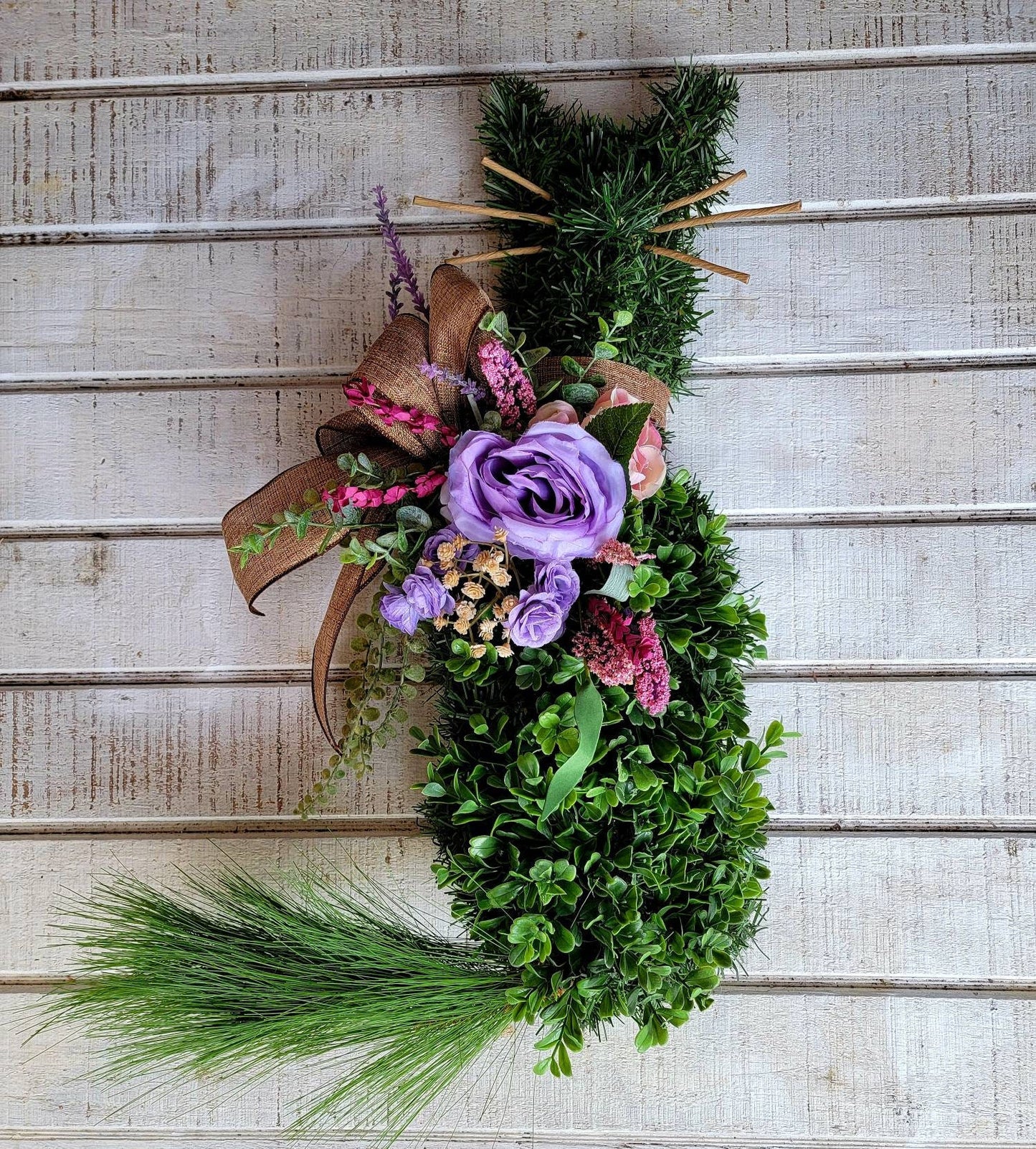 Easter Egg Basket Cat Wreath