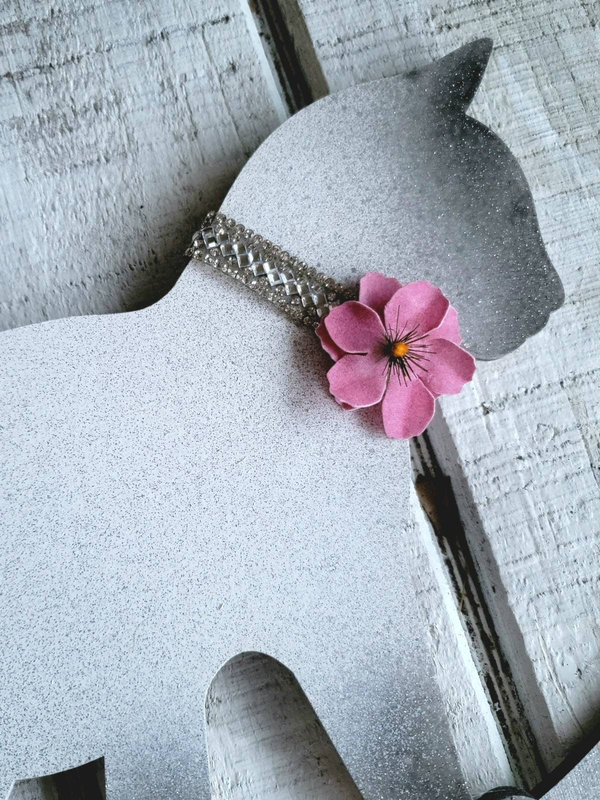 Girls Pink Nursery Moon Cat Wall Art