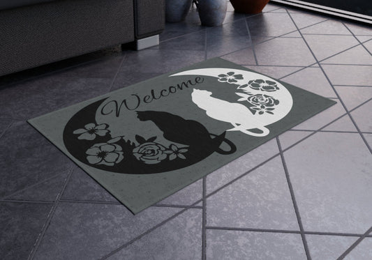 Double Crescent Moon Welcome Mat