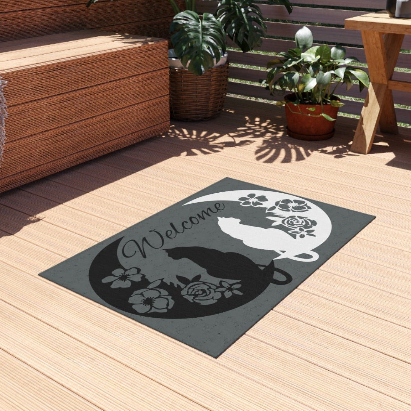 Double Crescent Moon Welcome Mat