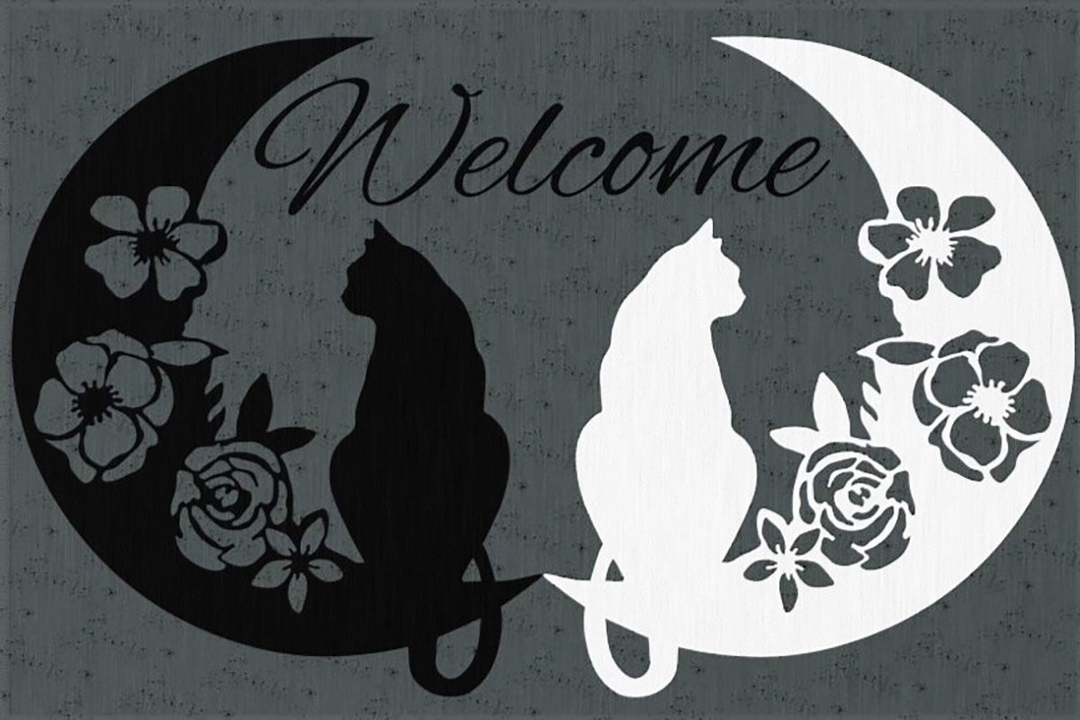 Double Crescent Moon Welcome Mat