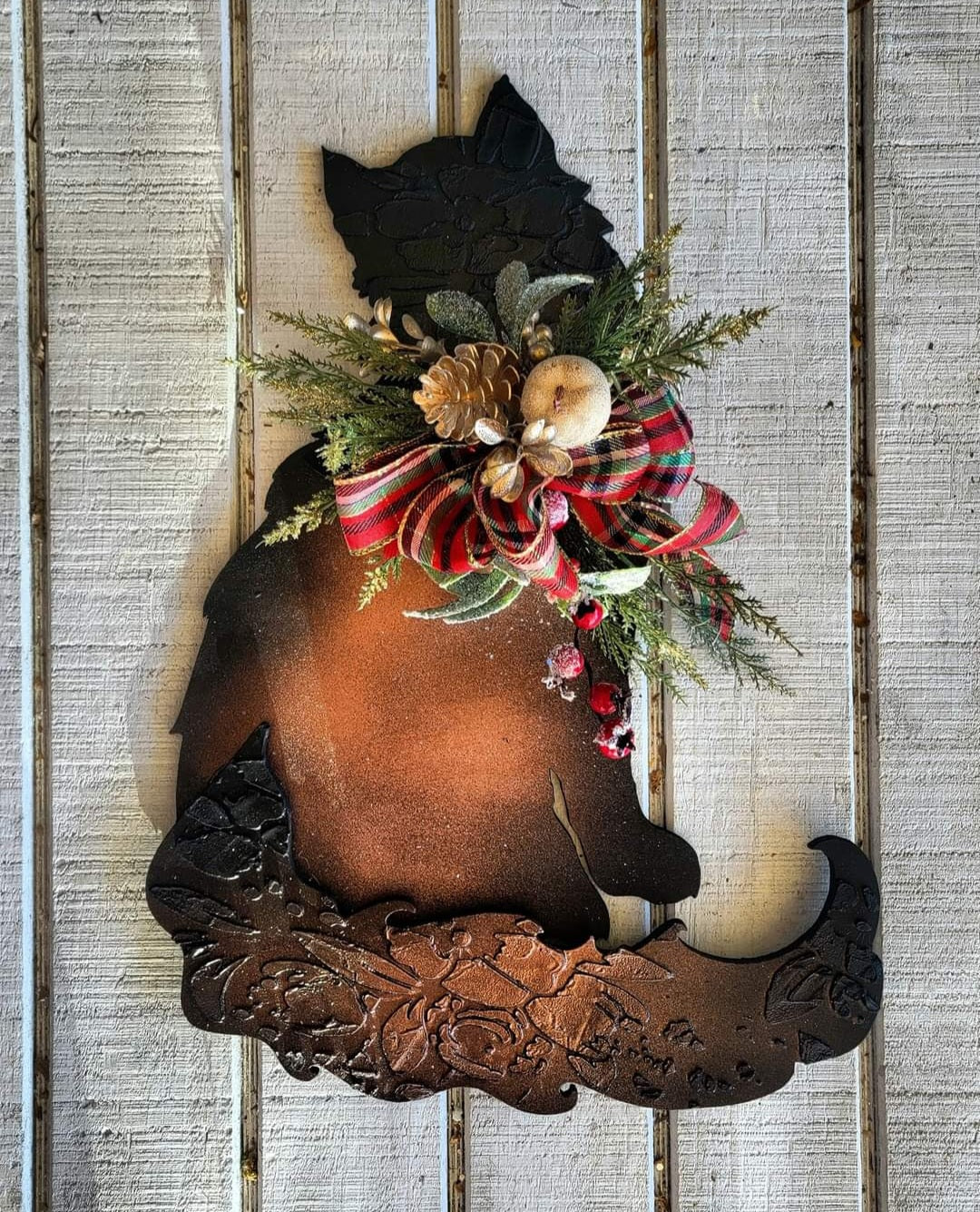 Long Haired Kitty Christmas Wreath