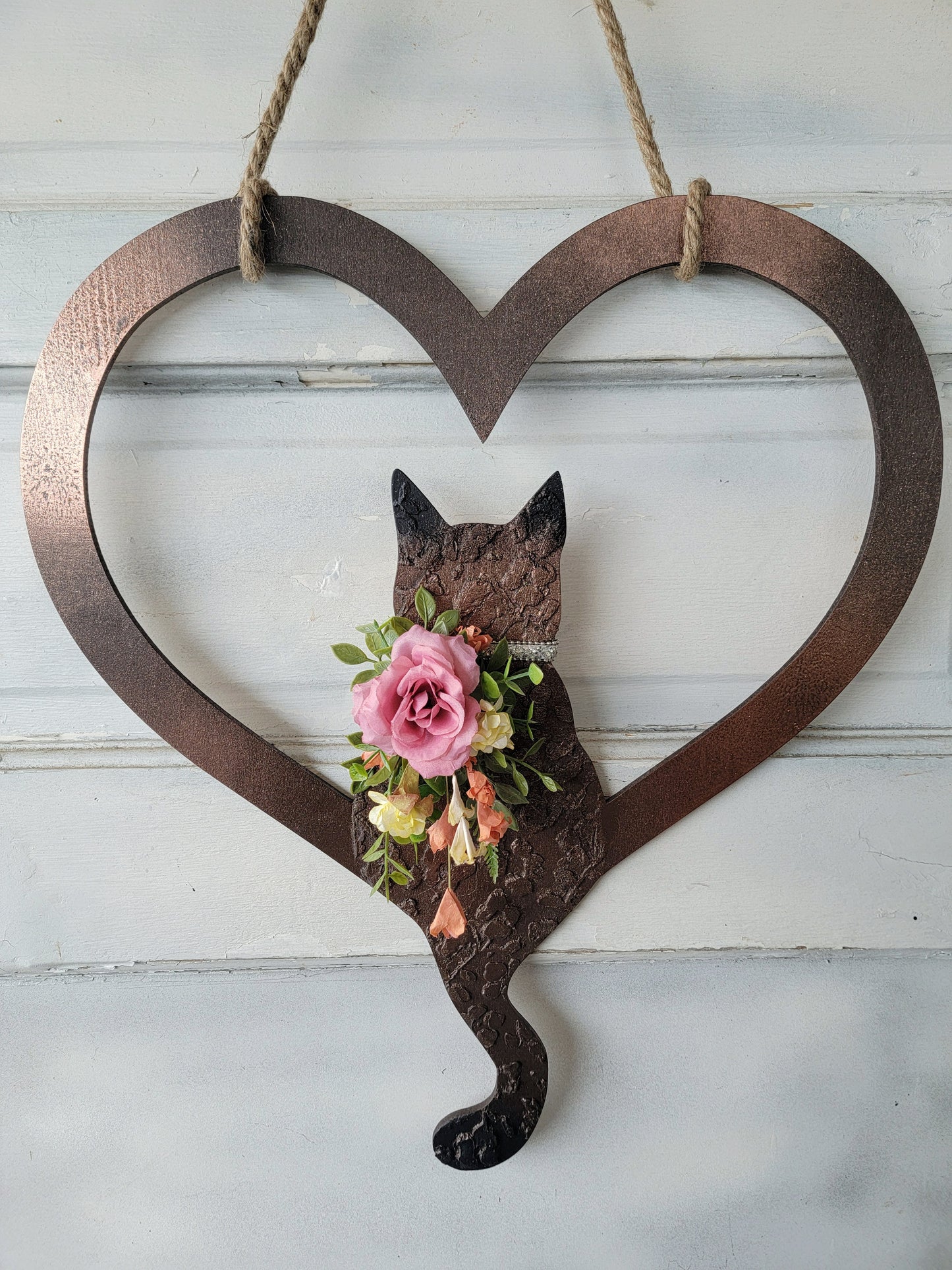 Valentine's Day Heart Cat Wreath