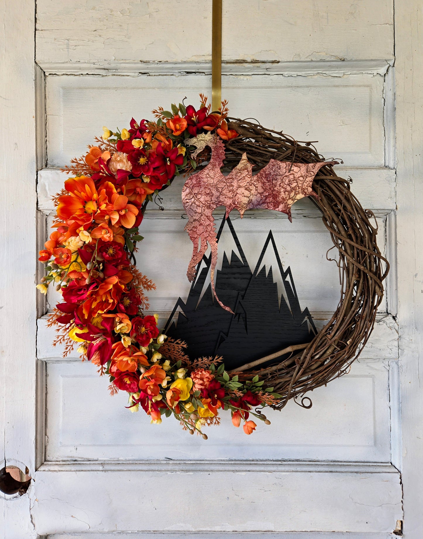 Fire Breathing Dragon Front Door Wreath