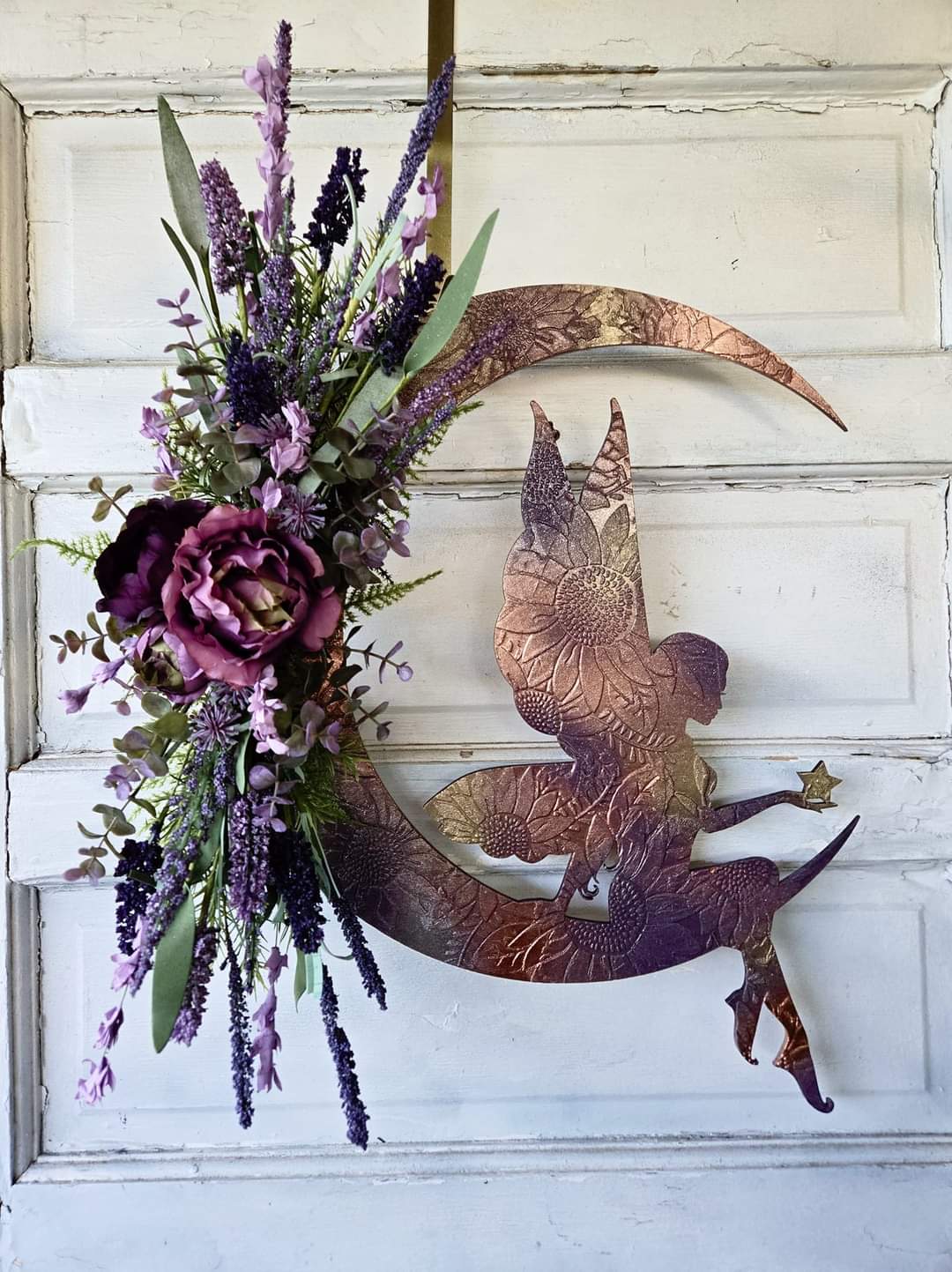 Iridescent Fairy Crescent Moon Wreath