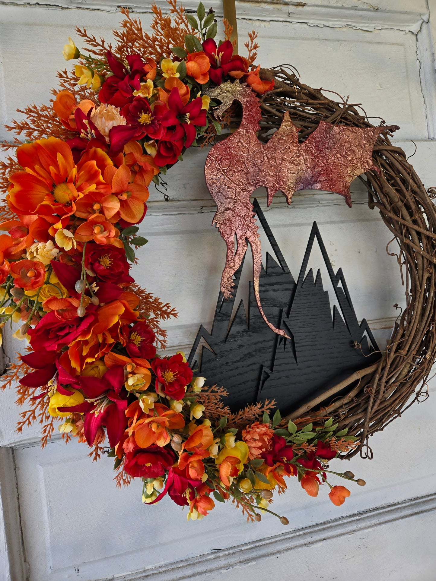 Fire Breathing Dragon Front Door Wreath