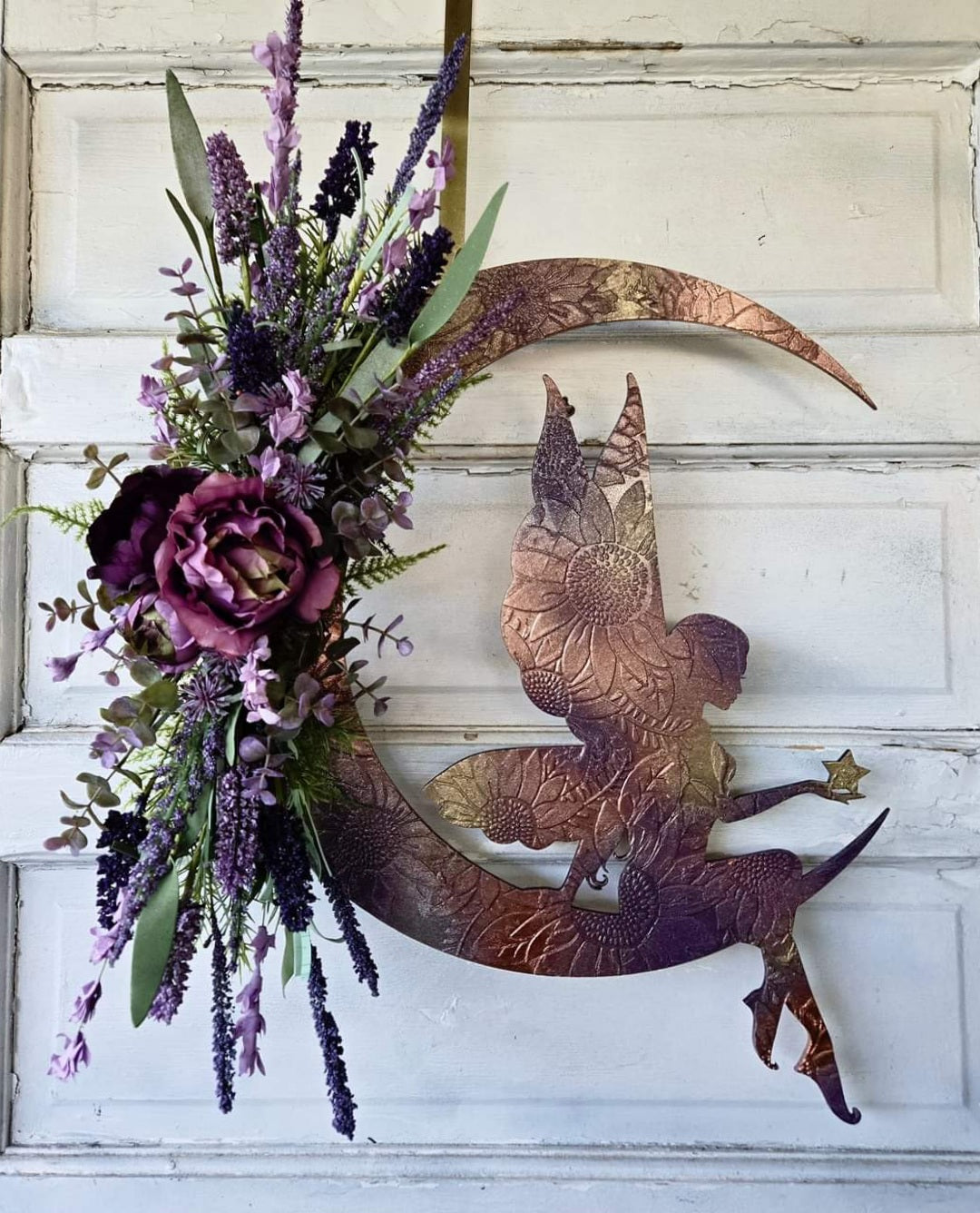 Iridescent Fairy Crescent Moon Wreath