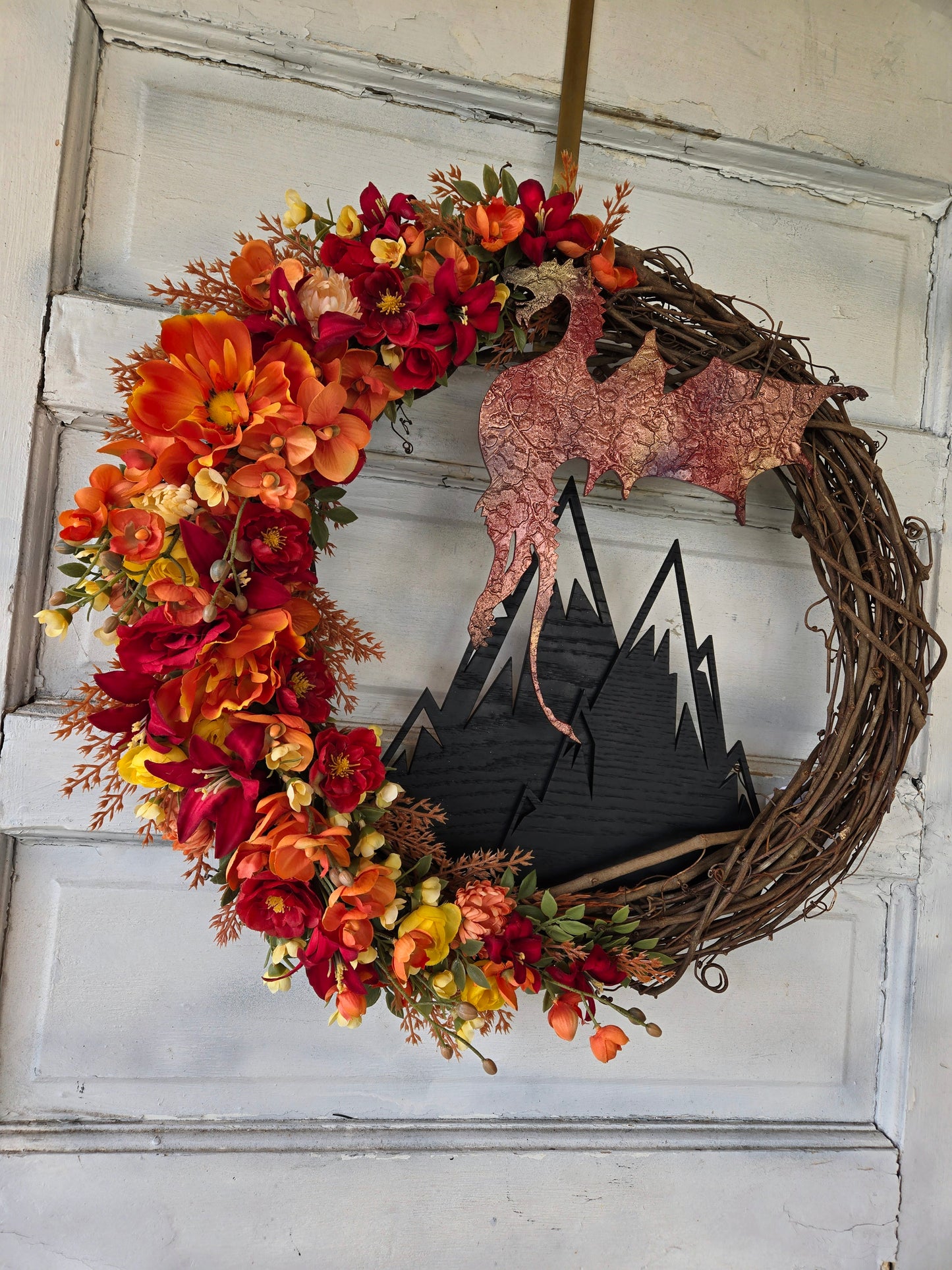 Fire Breathing Dragon Front Door Wreath