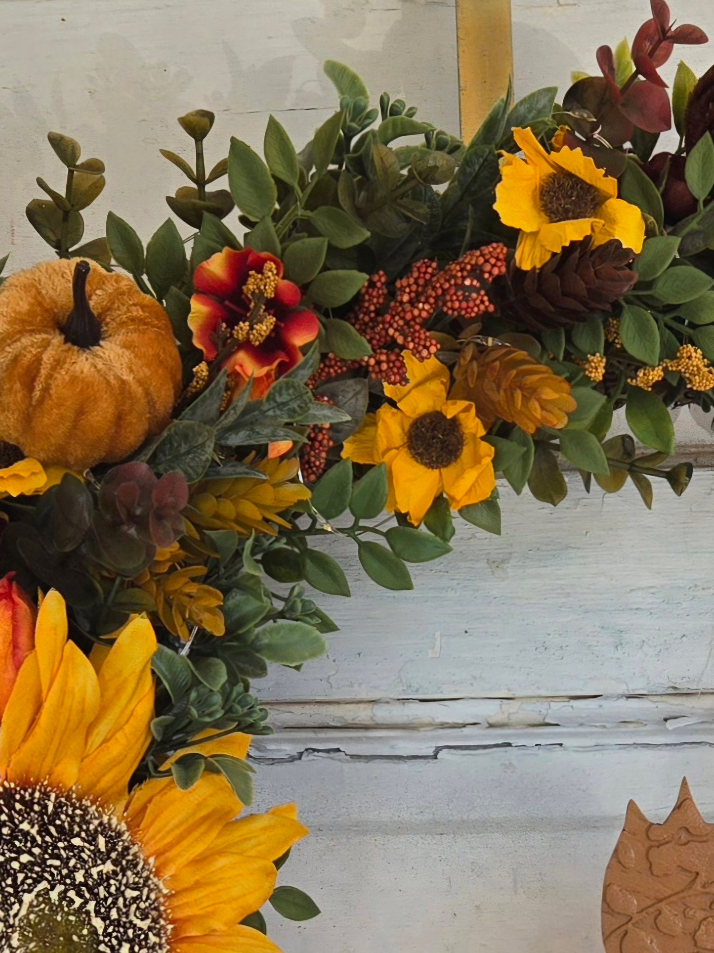 Lighted Autumn Cat Moon Wreath