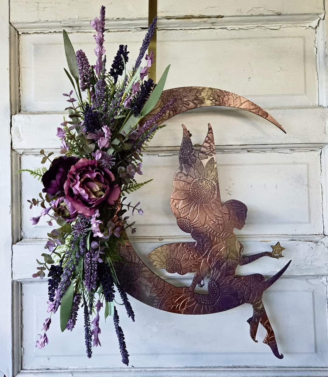 Iridescent Fairy Crescent Moon Wreath