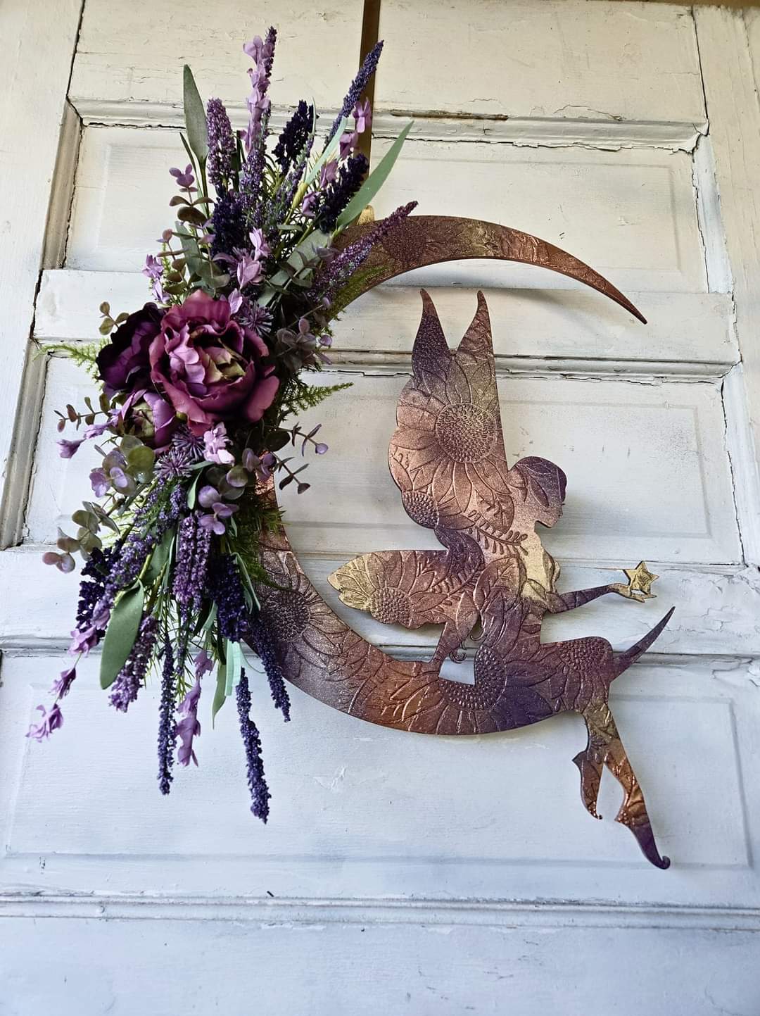 Iridescent Fairy Crescent Moon Wreath