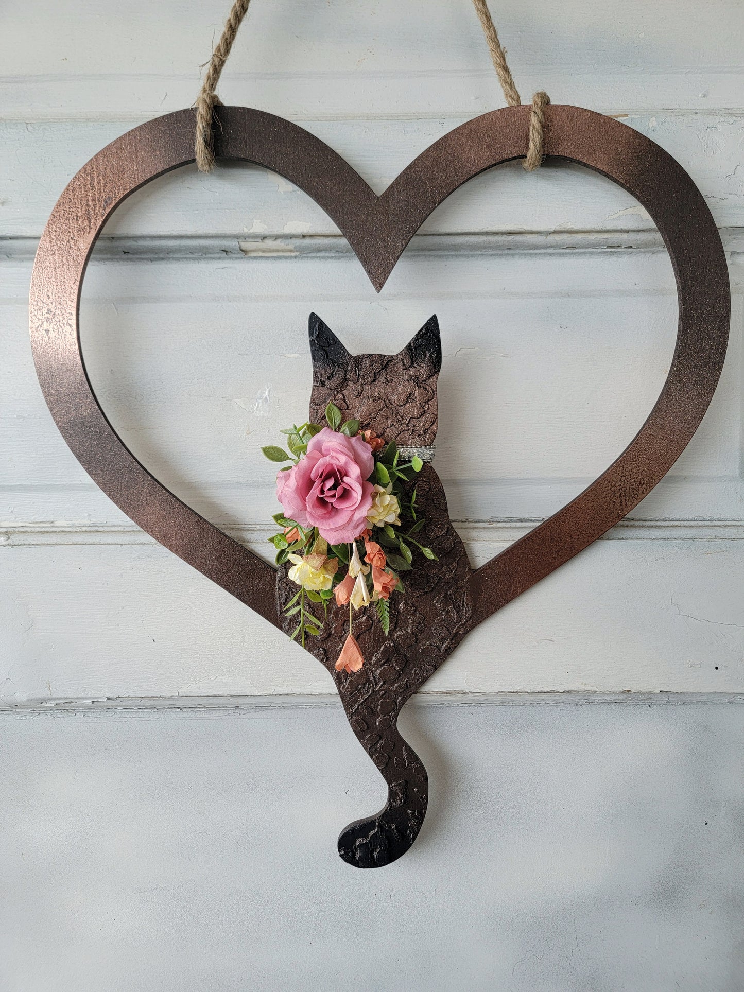 Valentine's Day Heart Cat Wreath