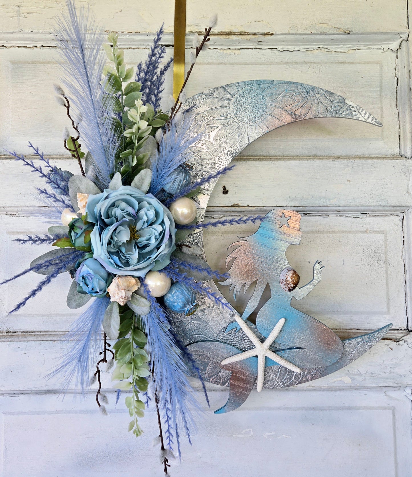 Mermaid Crescent Moon Wreath