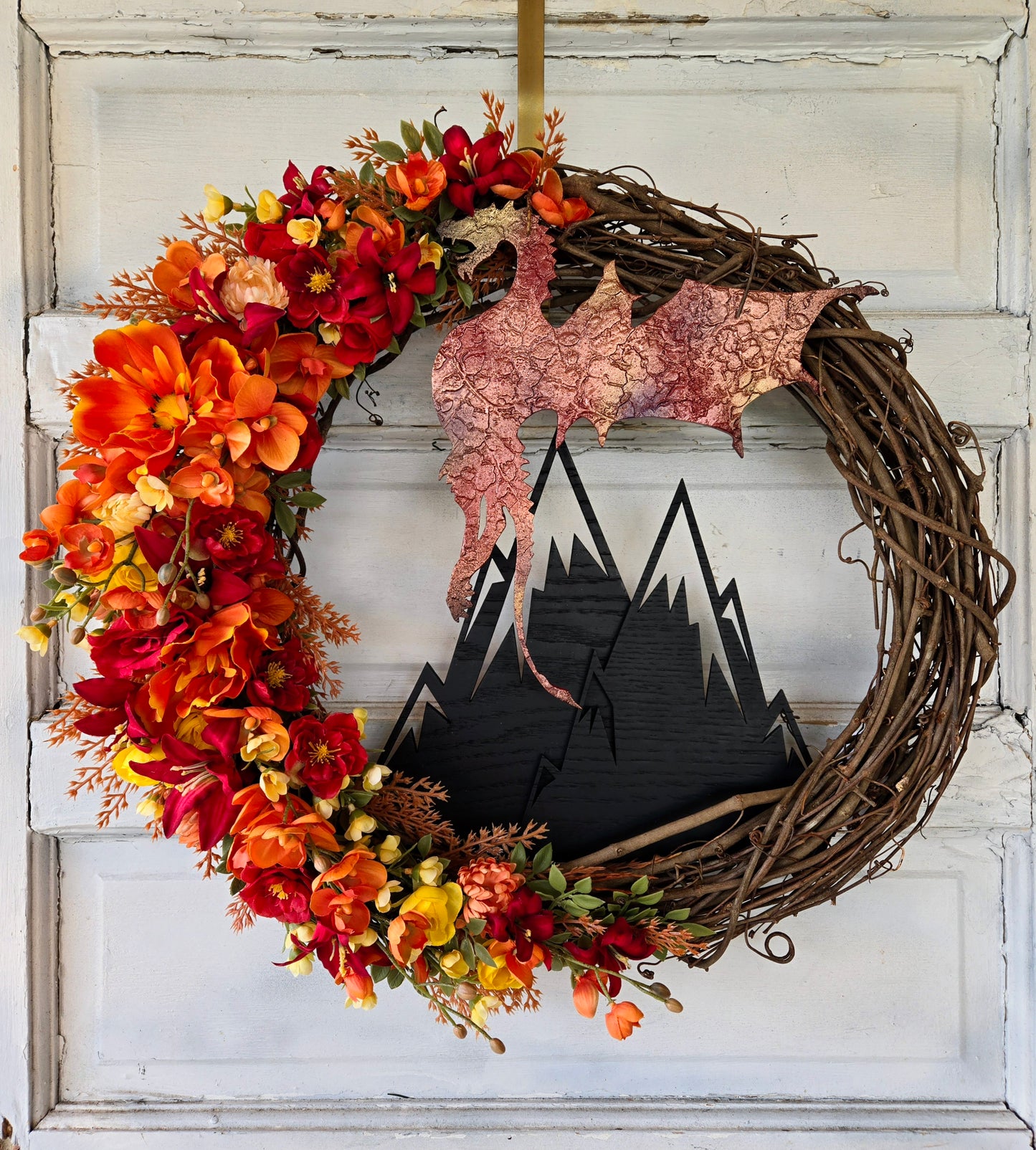 Fire Breathing Dragon Front Door Wreath