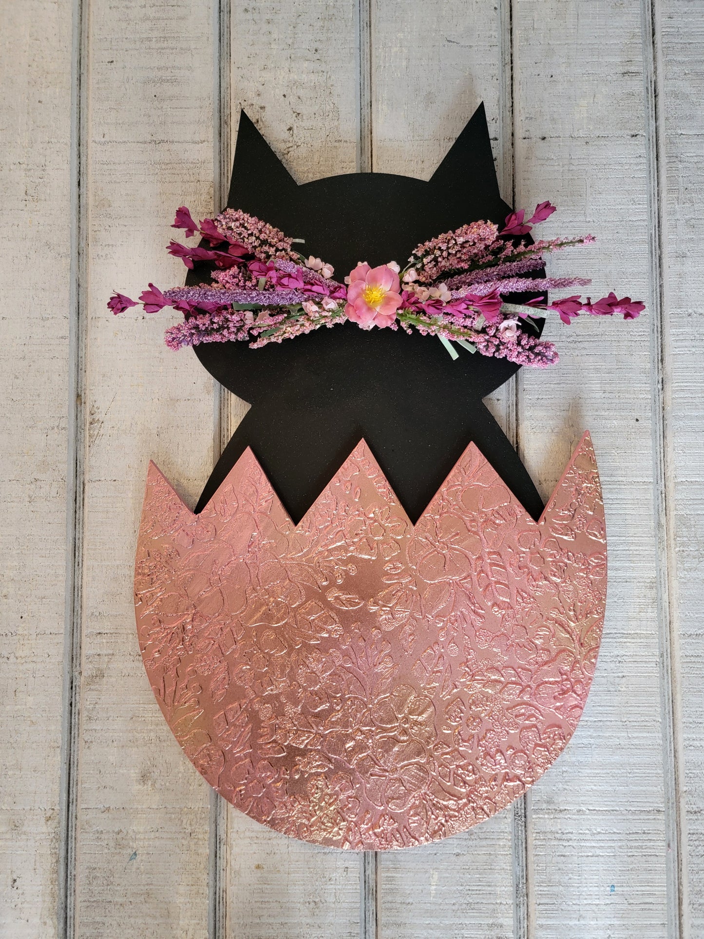 Whimsical Spring Cat Easter Egg Wreath