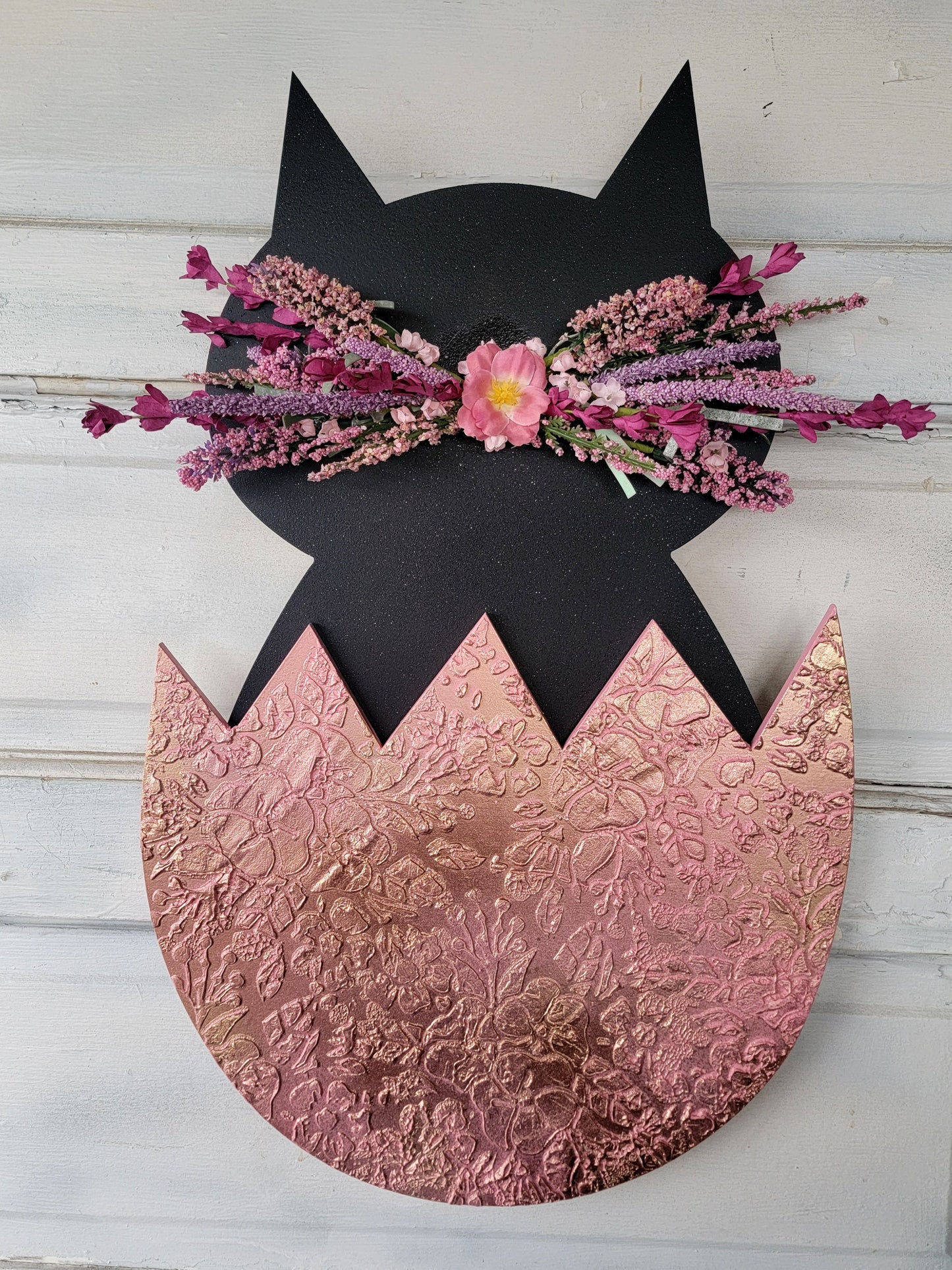 Whimsical Spring Cat Easter Egg Wreath