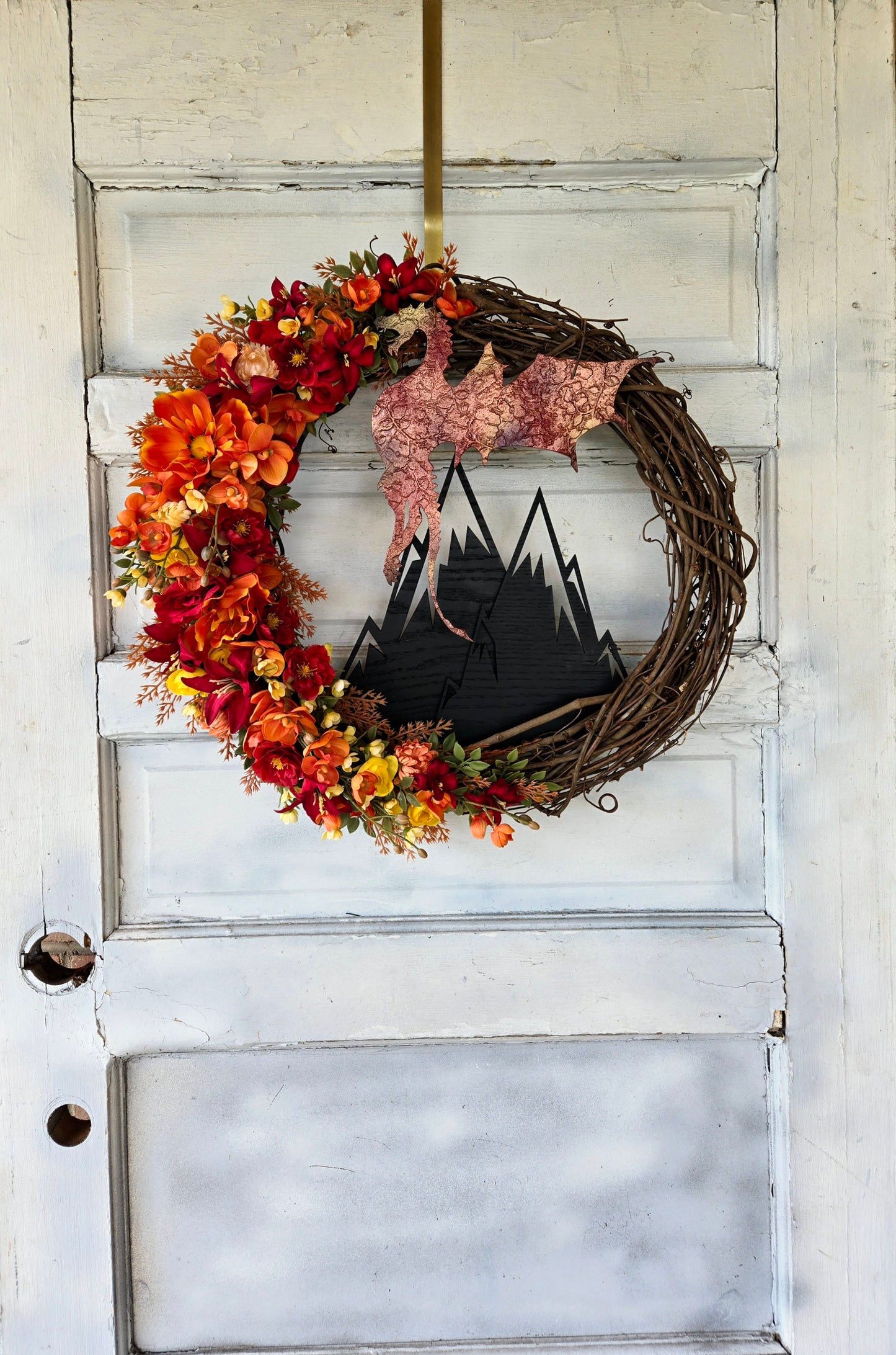 Fire Breathing Dragon Front Door Wreath