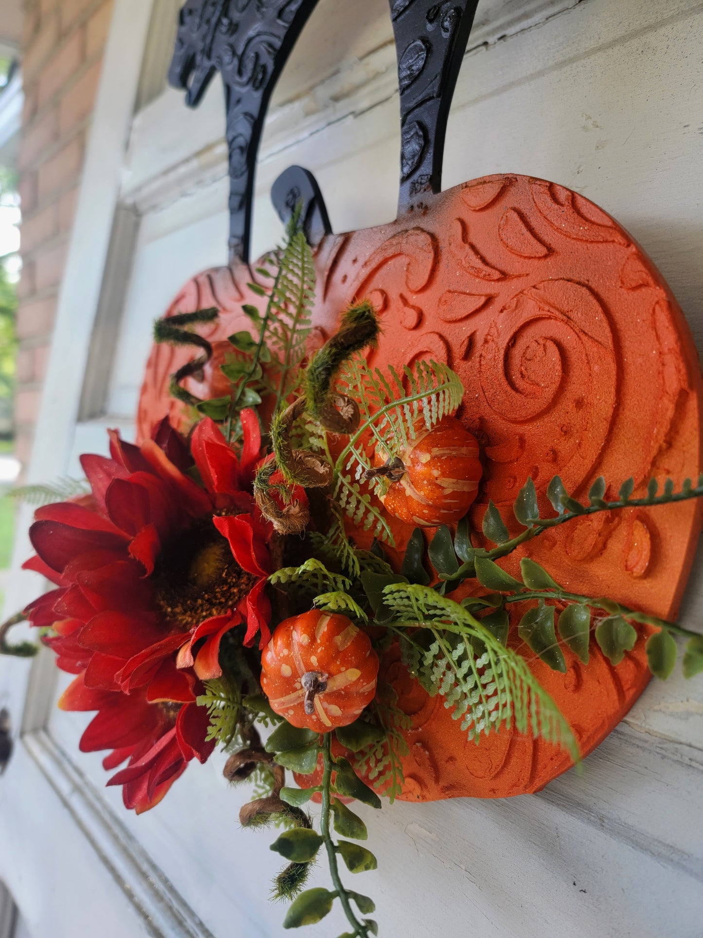 Pumpkin Patch Halloween Cat Wreath