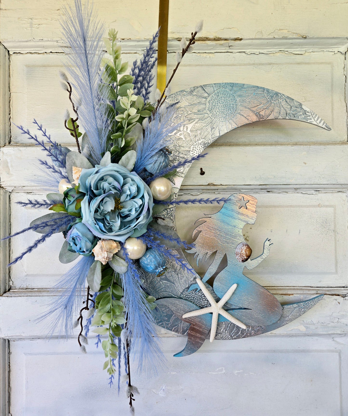 Mermaid Crescent Moon Wreath