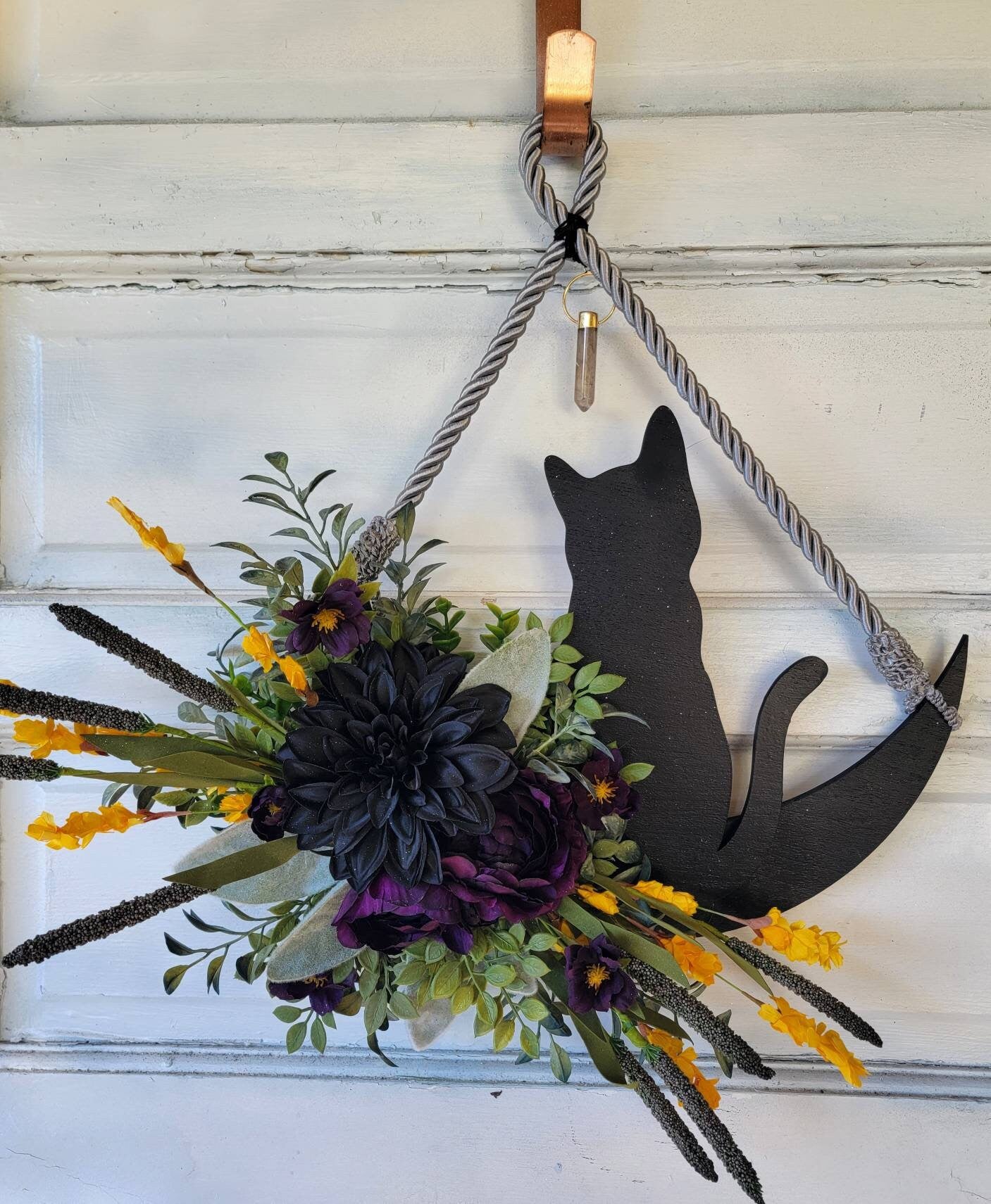 Fall Waning Crescent Moon Cat Wreath